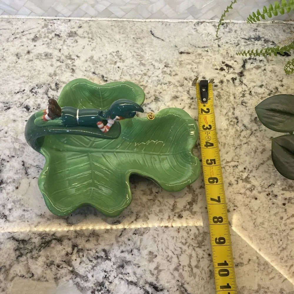 Department 56 Elf pixie Candy‎ Dish Green Clover Christmas St Patrick's Ceramic